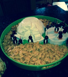 A penguin gathering is not complete without a penguin iceberg dip. (Compliements of Kim B.)