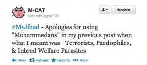 Twitter -catstrangler101-#MyJihad - Apologies for using ... (20130503)